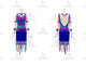 Pink And Blue inexpensive rumba dancing clothing made to order rumba dancewear beads LD-SG1950