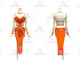 Orange inexpensive rumba dancing clothing stoned rumba dancesport gowns flower LD-SG1945