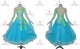Blue contemporary Smooth dancing costumes spandex tango performance gowns feather BD-SG4022
