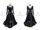 Black big size tango dance competition dresses female homecoming performance dresses velvet BD-SG3953