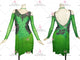 Black And Green discount rhythm dance dresses luxurious salsa stage skirts swarovski LD-SG2338