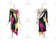 Black And Pink And Yellow elegant rumba dancing clothing modern rumba dance team dresses feather LD-SG2008