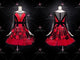 Black And Red elegant rumba dancing clothing formal salsa competition costumes beads LD-SG2022