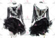 Black And White cheap rumba dancing costumes sparkling salsa champion gowns velvet LD-SG2322