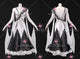 Black And White latest prom performance gowns short Smooth dance competition costumes crystal BD-SG4440