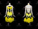 Black And Yellow elegant rumba dancing clothing lyrical latin practice skirts feather LD-SG2023