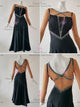 Black beautiful waltz performance gowns inexpensive ballroom performance dresses producer BD-SG3704