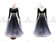 Black big size tango dance competition dresses ladies tango dancesport gowns feather BD-SG3952