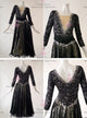 Black beautiful waltz performance gowns made to measure tango stage gowns factory BD-SG3718