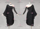 Black cheap rumba dancing costumes latest swing stage gowns beads LD-SG2292