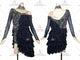 Black discount rhythm dance dresses beautiful latin dancesport gowns tassels LD-SG2340