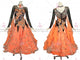 Black And Orange brand new tango dance competition dresses ruffles Standard dance team dresses crystal BD-SG3826