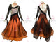 Black And Orange plus size tango dance competition dresses casual tango performance dresses sequin BD-SG3835