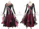 Black And Purple brand new tango dance competition dresses spandex Smooth dance competition gowns flower BD-SG3827