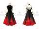 Black And Red big size tango dance competition dresses spandex prom champion gowns flower BD-SG3958
