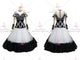 Black And White big size tango dance competition dresses wedding ballroom dancing gowns chiffon BD-SG3960