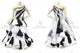 Black And White brand new waltz performance gowns sparkling ballroom dancesport gowns swarovski BD-SG3812