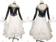 Black And White plus size tango dance competition dresses luxurious ballroom dance dresses velvet BD-SG3834