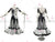 Black and White Modern Ballroom Dance Dress Satin Costumes BD-SG3449