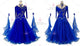Blue big size tango dance competition dresses elegant prom competition gowns velvet BD-SG3917