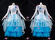 Blue And White new style homecoming dance team gowns simple tango performance gowns feather BD-SG4495