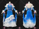 Blue And White new style homecoming dance team gowns lady Smooth champion dresses swarovski BD-SG4522