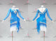 Blue And White fashion prom performance gowns inexpensive tango champion dresses feather BD-SG4311