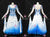 Blue And White Satin Crystal Dance Competition Costume Dancing Dress BD-SG4441