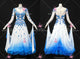 Blue And White latest homecoming dance team gowns long ballroom champion costumes flower BD-SG4441