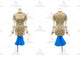Blue And Yellow elegant rumba dancing clothing short salsa dancesport skirts swarovski LD-SG1983