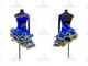 Blue And Yellow elegant rumba dancing clothing classic rhythm champion dresses sequin LD-SG1982