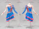 Blue cheap rumba dancing costumes elegant rhythm performance gowns swarovski LD-SG2296