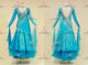 Blue short waltz dance gowns elegant ballroom dance team dresses velvet BD-SG4181