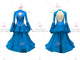 Blue big size tango dance competition dresses prom Smooth performance dresses beads BD-SG3963