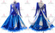Blue contemporary Smooth dancing costumes professional ballroom dance gowns chiffon BD-SG4006