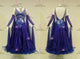 Blue short waltz dance gowns custom ballroom practice dresses sequin BD-SG4182