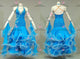 Blue newest prom performance gowns elegant ballroom dance costumes satin BD-SG4377
