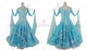 Blue big size tango dance competition dresses unique homecoming stage gowns feather BD-SG3928