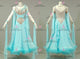 Blue newest prom performance gowns cheap Standard dance competition dresses feather BD-SG4382
