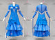 Blue long waltz dance gowns professional ballroom dancing gowns chiffon BD-SG4271