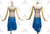 Blue Flower Modern Latin Dance Outfits Flamenco Gowns LD-SG2327
