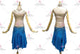 Blue cheap rumba dancing costumes lyrical rhythm champion gowns fringe LD-SG2327