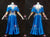 Blue Flower Rhinestones Dance Costumes Performance Dance Dresses Short BD-SG4445