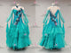 Blue long waltz dance gowns modern tango dancesport gowns feather BD-SG4263