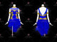 Blue elegant rumba dancing clothing ladies rhythm dance competition gowns rhinestones LD-SG2027