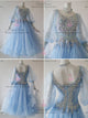 Blue beautiful waltz performance gowns cheap prom dancing gowns manufacturer BD-SG3710
