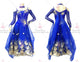 Blue design waltz performance gowns fashion waltz dance team gowns lace BD-SG3782