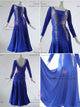 Blue beautiful waltz performance gowns custom made ballroom dance competition costumes company BD-SG3708