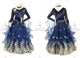 Blue brand new waltz performance gowns cheap tango stage dresses flower BD-SG3791