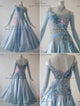 Blue beautiful waltz performance gowns rhinestones Smooth competition dresses promotion BD-SG3737
